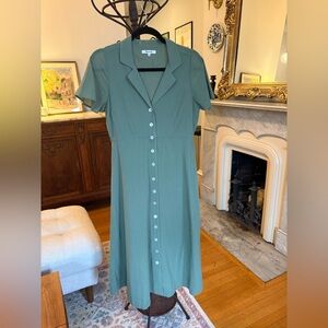 Madewell Sage Button-Front Midi Dress